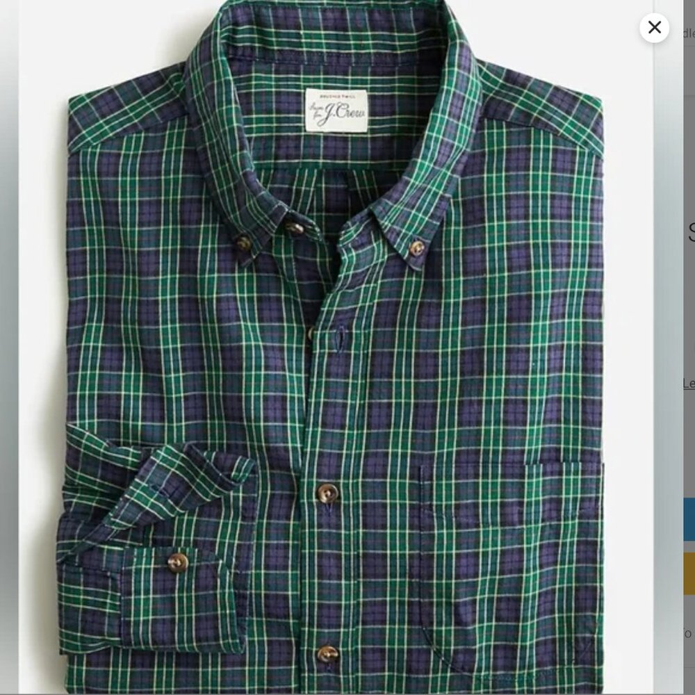J. Crew Brushed Twill Shirt Slim Untucked